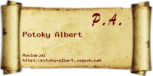 Potoky Albert névjegykártya
